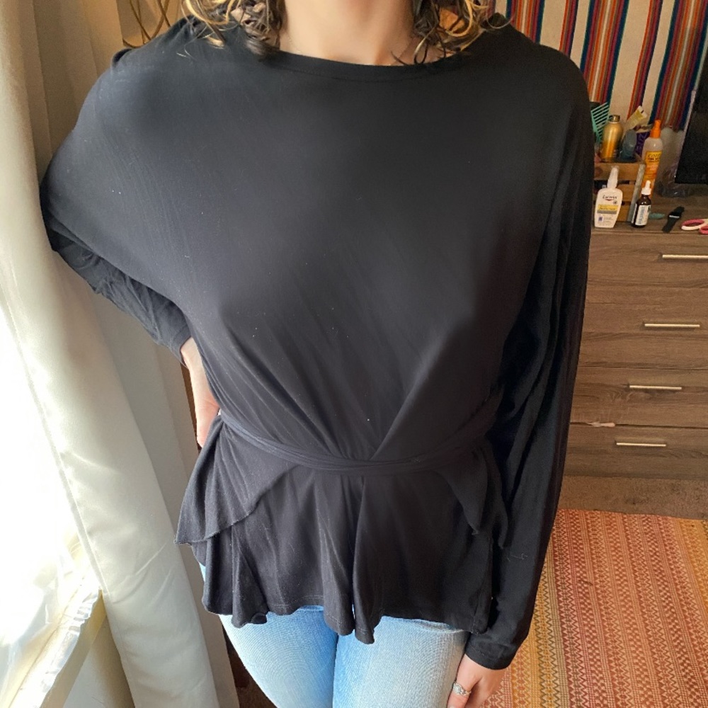 Long sleeve backless shirt